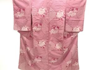 大正ロマン　牡丹に菊模様織出し着物